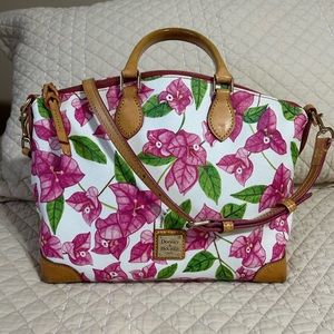 RARE PINK FLOWER Dooney and Bourke Pebble Leather bag.
